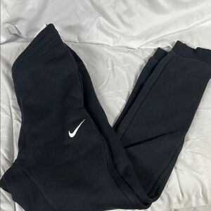 Nike Black Tapered Sweatpants with Ribbed Cuffs